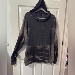 T Party Fashion Women's Washed Black Hooded Pullover Sweatshirt